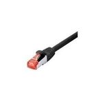 Patchkabel S/FTP (PIMF), CAT.6, schwarz, 0,5 m Patchkabel mit besonders schmalem Knickschutz (71500S)