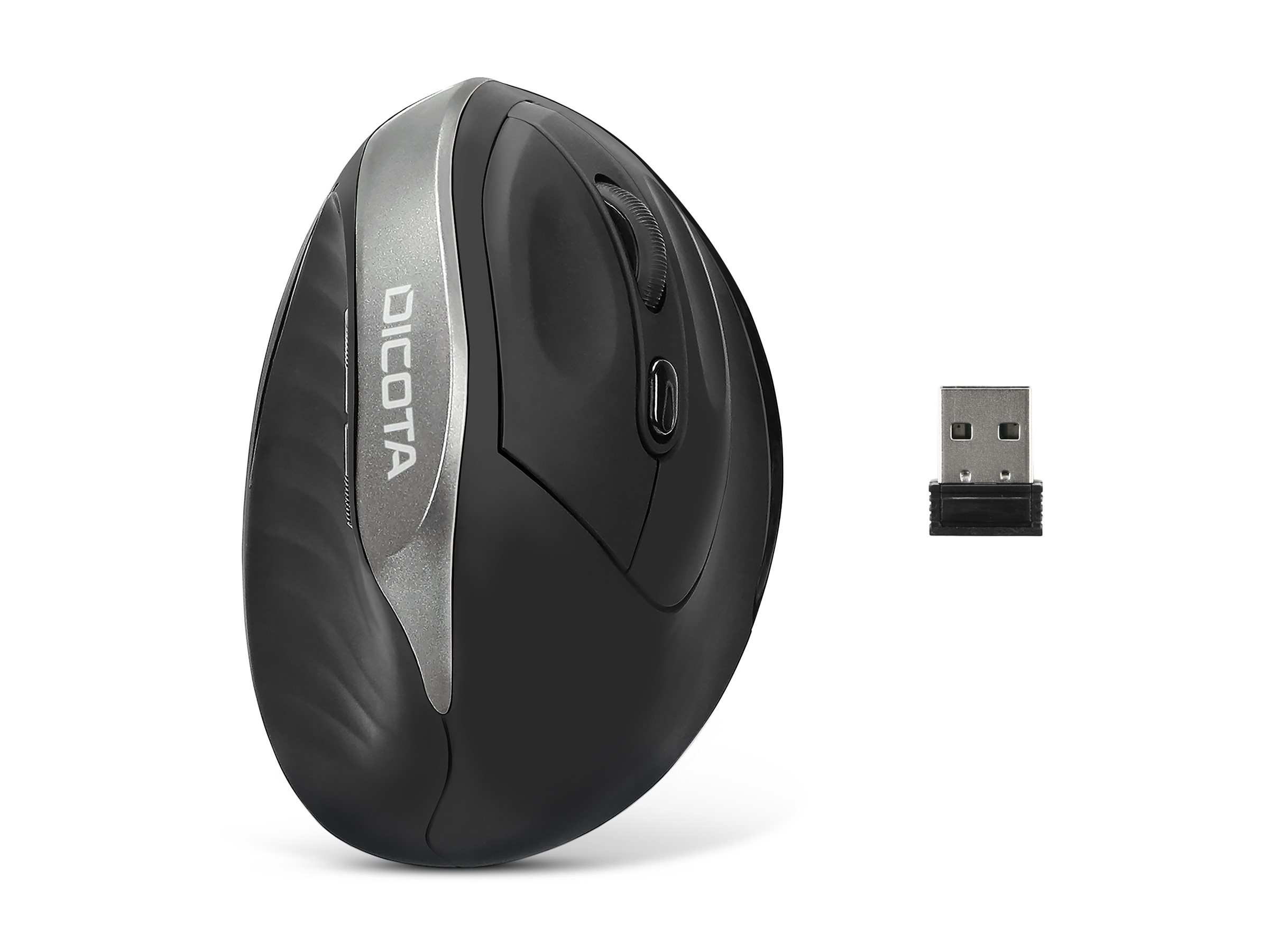 DICOTA Relax Ergonomische Kabellose Maus Bluetooth 1600 DPI Rechtshänder Schwarz