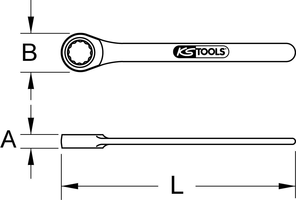 KS TOOLS Werkzeuge-Maschinen GmbH EDELSTAHL Einringschlüssel, 19mm (964.1019)
