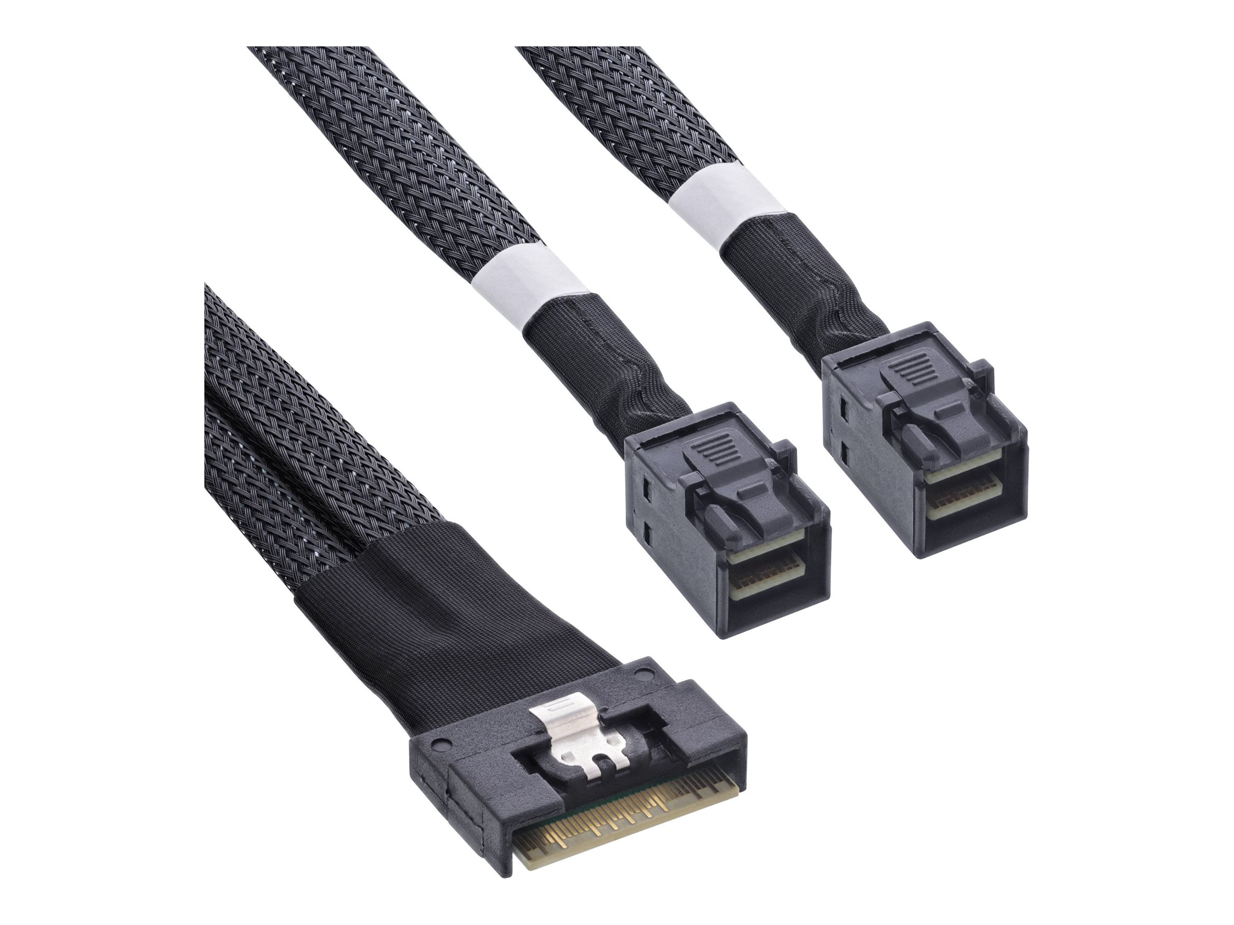 InLine Slim SAS Kabel SFF-8654 8i zu 2x SFF-8643 0,5 m Schwarz