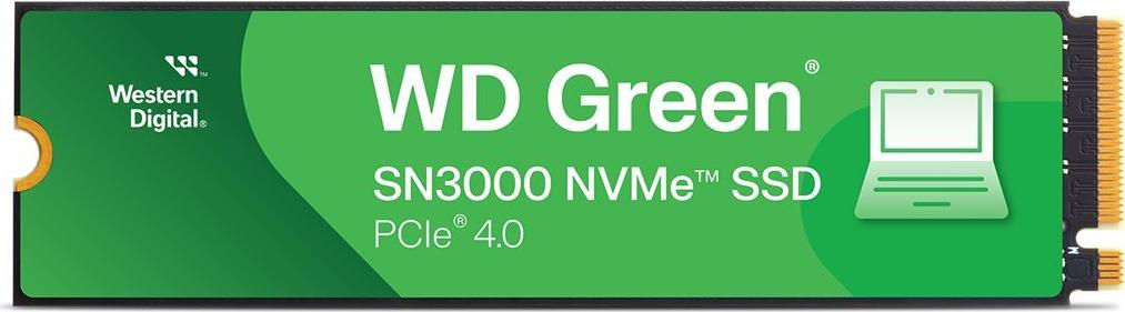 SanDisk WD Green SN3000 NVMe 1TB NVMe / M.2 2280 S3-M / PCIe Gen4 / read 5000MB/s / write 4200MB/s / 1.75M hours / Single Pack (WDS100T4G0E-00CPS0)