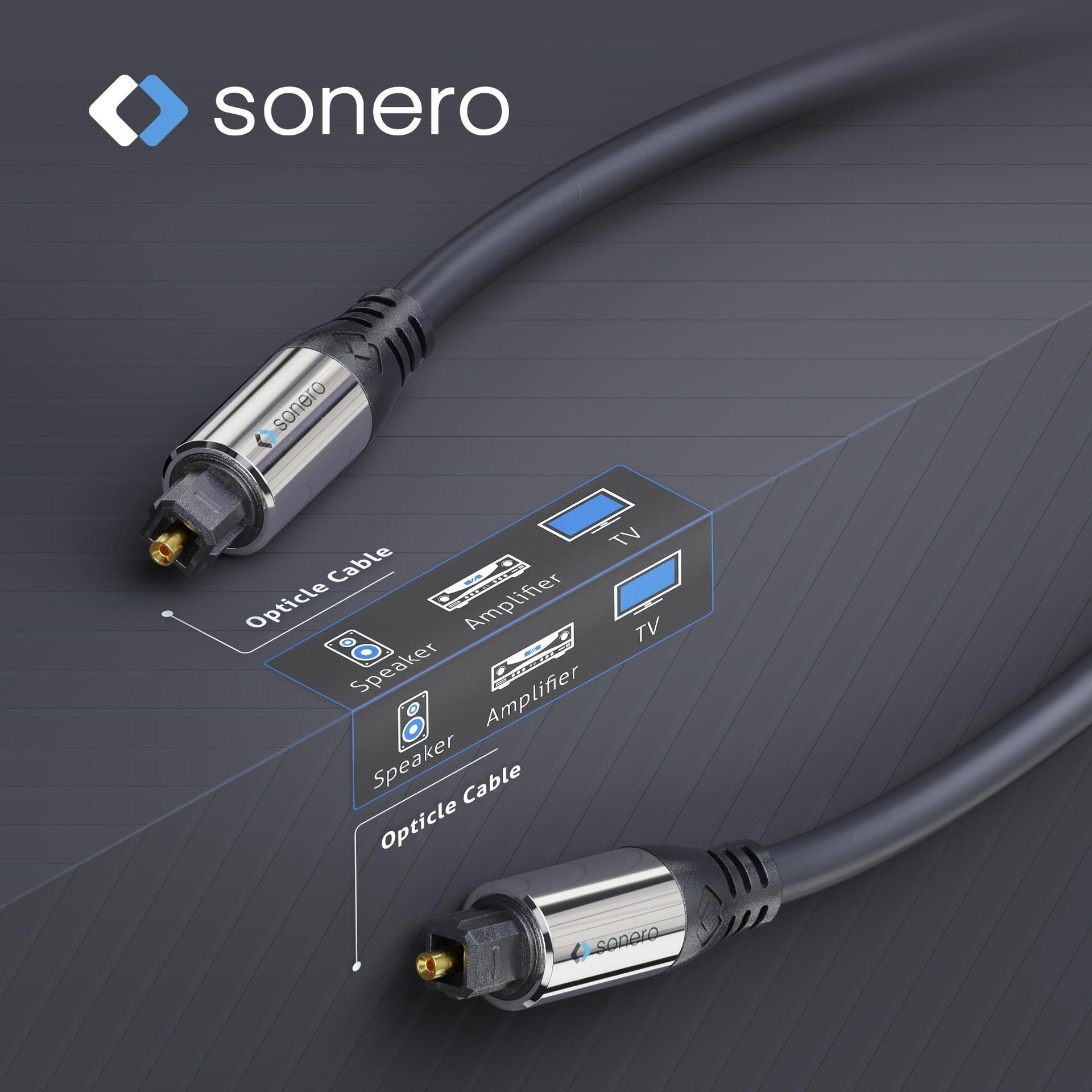 PURELINK Sonero Premium Audio-Kabel S-OC100-100 Optisch/Toslink,Aluminiumstecker,10m