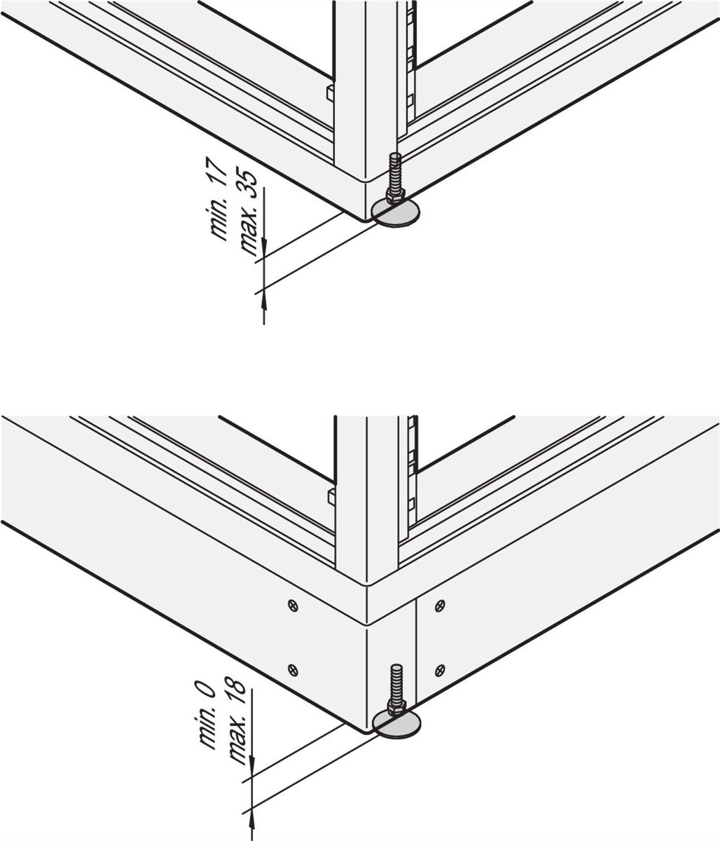 SCHROFF E.R.ADJUSTABLE FOOT KIT (4PCS) - Rack (21101201)