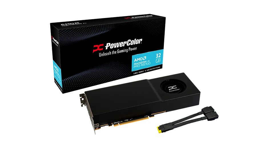 PowerColor Radeon AI PRO R9700 32 GB GDDR6 Grafikkarte PCIe 5.0 x16 Schwarz