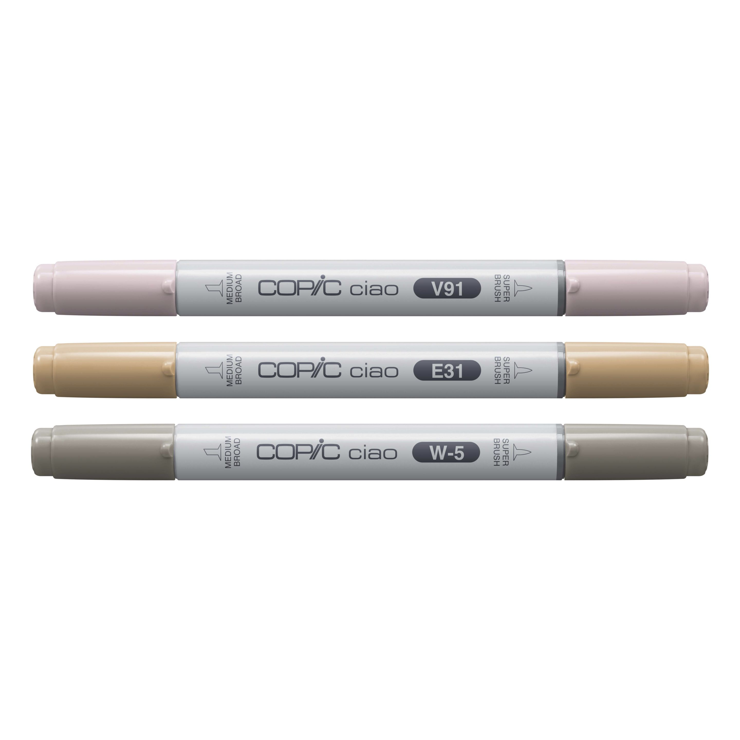 COPIC Ciao Pet Palette Layoutmarker-Set 6 mm Beige, Braun, Blasspink
