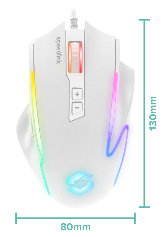 SPEEDLINK DECUS Gaming-Maus USB 12800 DPI Optisch 6 Tasten Weiß