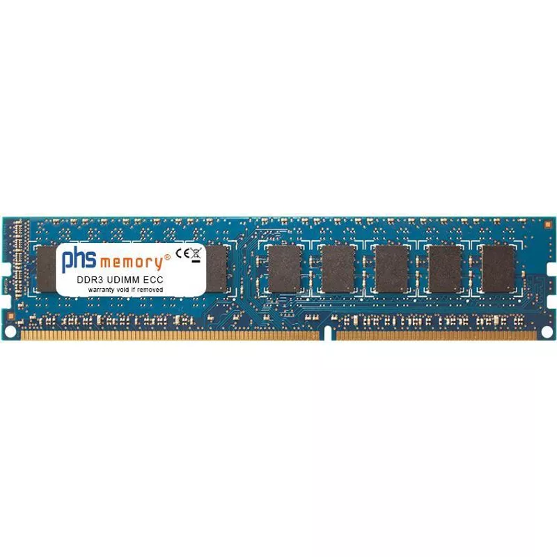 PHS-memory 8GB RAM Speicher basierend auf HYNIX - HMT41GU7AFR8C-RD DDR3 UDIMM ECC 1866MHz PC3-14900E 240 Pin DIMM 1,5 Volt (SP254479) (B-Ware)