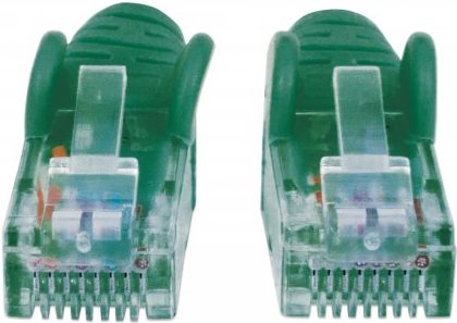 Intellinet Network Patch Cable, Cat6, 20m, Green, CCA, U/UTP, PVC, RJ45, Gold Plated Contacts, Snagless, Booted, Lifetime Warranty, Polybag (730457)