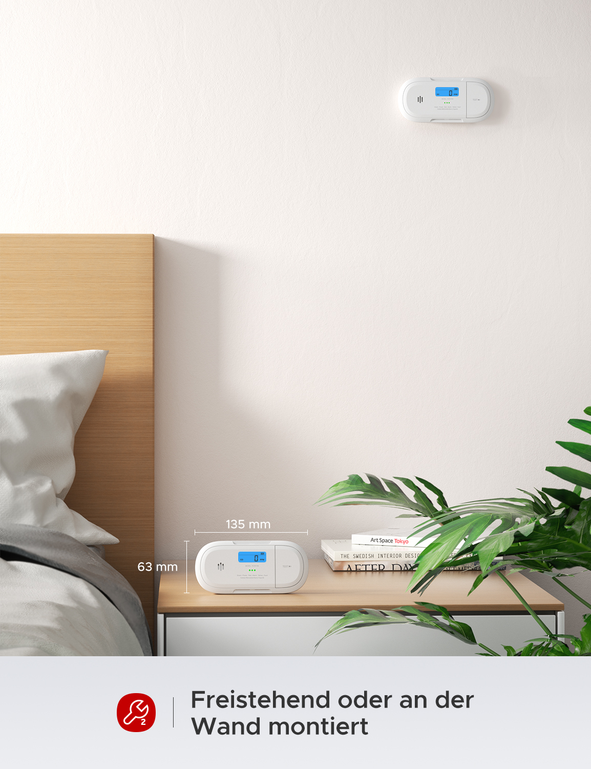 X-Sense XC04-WX Kohlenmonoxid-Melder Wi-Fi Kabellos Weiß