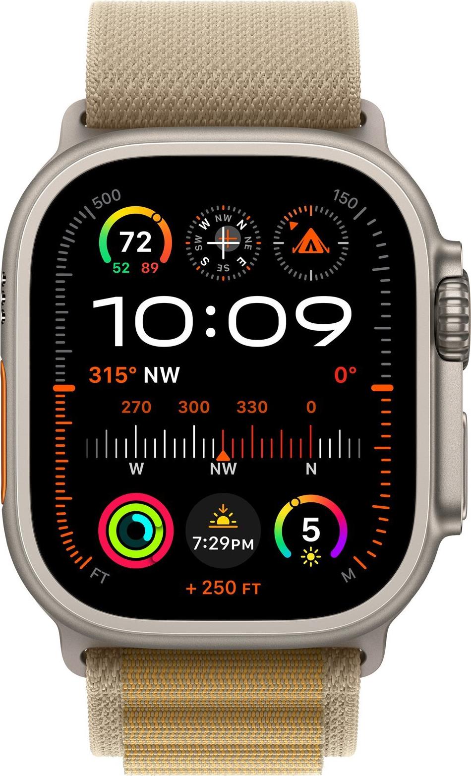 Apple Watch Ultra 2 GPS + Cellular 49 mm mit Tan Alpine Band Small Natural Titanium
