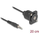 Delock D-Typ Kabel 3,5 mm 3 Pin Klinkenstecker zu Buchse schwarz 20 cm (88150)