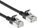 ACT Black 0.5 meters LSZH S/FTP CAT6A slimline patch cable snagless with RJ45 connectors (DB7900)