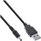 InLine® USB DC Stromadapterkabel, USB A Stecker zu DC 3,5x1,35mm Hohlstecker, schwarz, 2m (26806B)