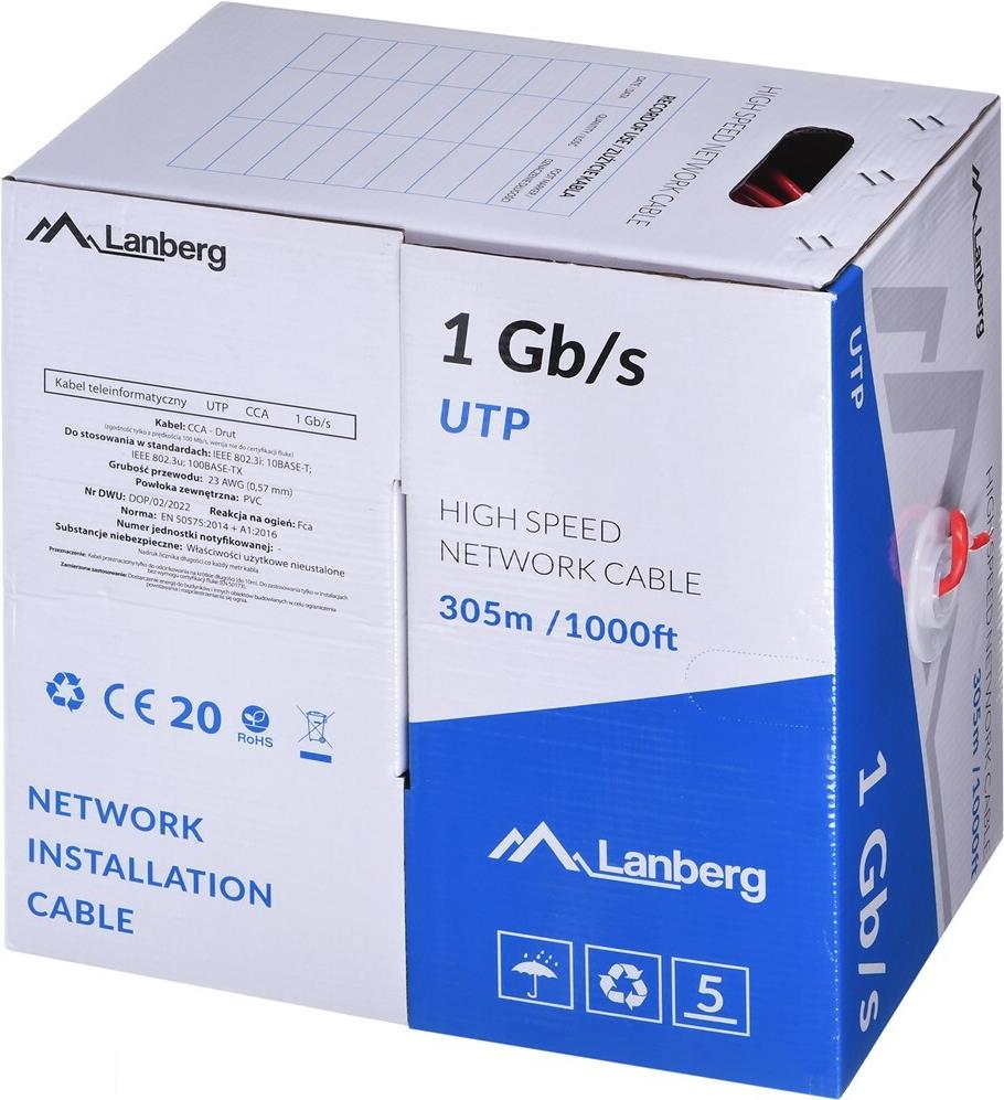 Lanberg LCU6-10CC-0305-R Netzwerkkabel Rot 305 m U/UTP (UTP) (LCU6-10CC-0305-R)