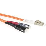 ACT 0.5 meter LSZH Multimode 62.5/125 OM1 fiber patch cable duplex with LC and SC connectors. Lc-sc 62.5/125 om1 dup 0,50m (RL8000)