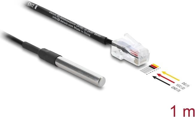 Delock Temperaturfühler-Kabel mit RJ45 Stecker DS18B20 1 m (91384)