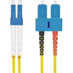helos LWL Patchkabel 9/125µm OS2 LC/SC 15,0m SC Duplex Stecker/LC Duplex Stecker, gelb (216669)