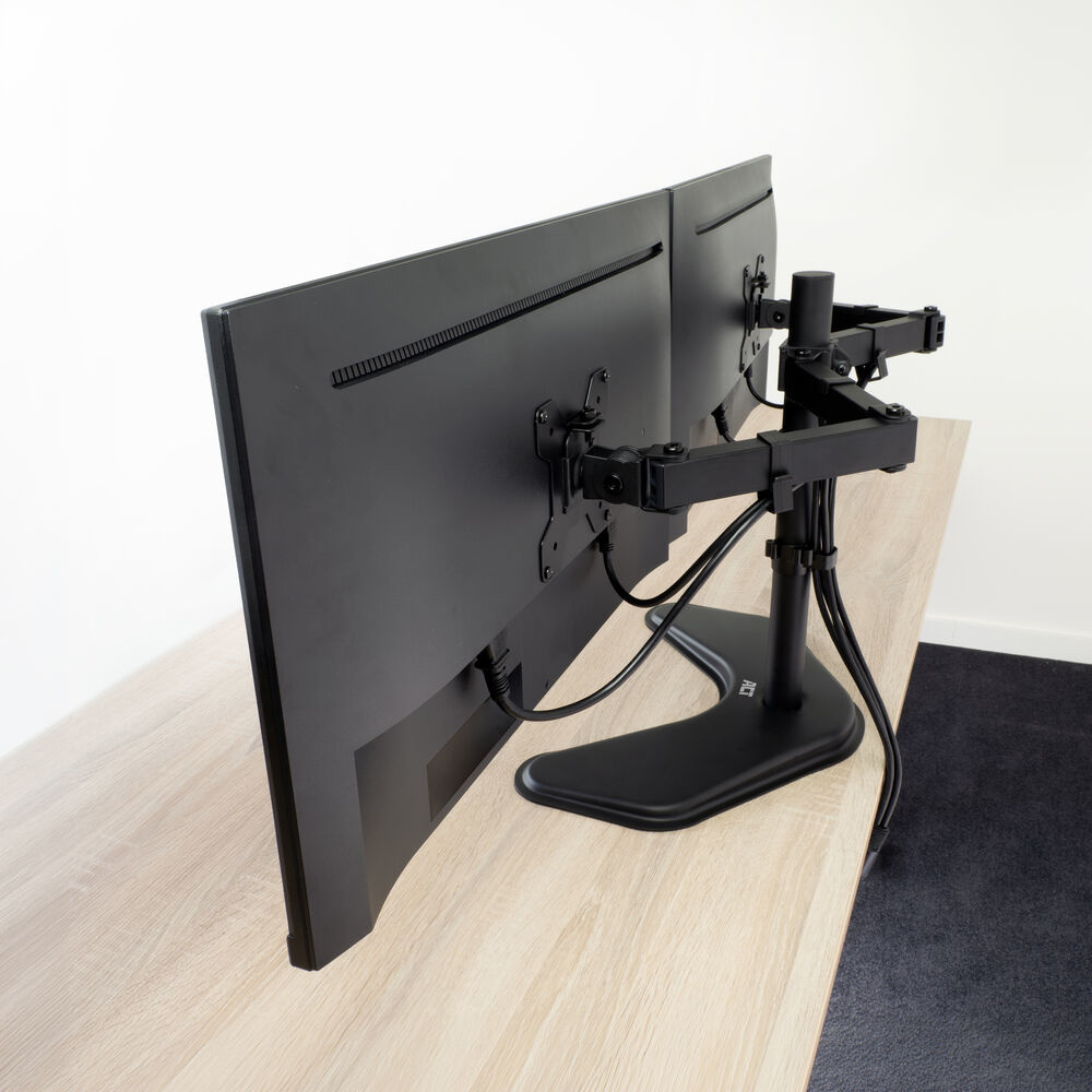 ACT Essentials Monitorhalterung Tischständer für 2 Monitore bis 32" Schwarz