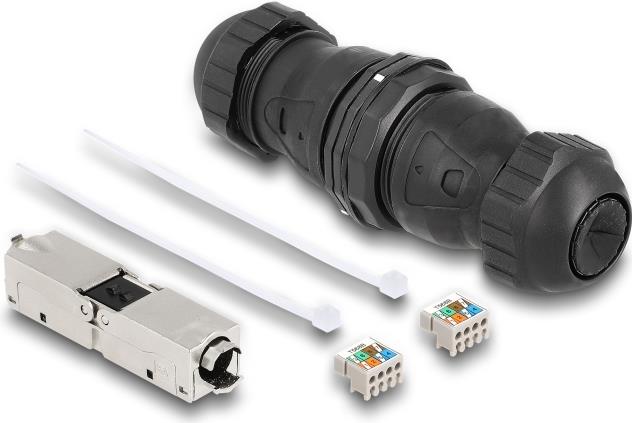 Delock Kabelverbinder LSA zu Cat.6A IP68 staub- und wasserdicht schwarz (67045)