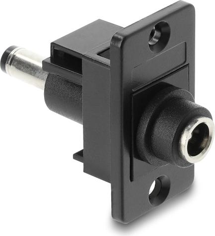 Delock Panel Mount DC 5.5 x 2.1 mm Buchse zu 5.5 2.1 Stecker schwarz (91116)