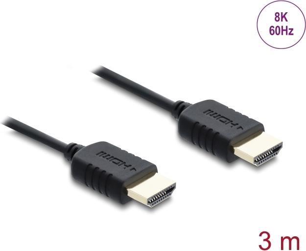 Delock Koaxiales High Speed HDMI Kabel 8K 60 Hz 48 Gbps mit Geflechtmantel (81683)