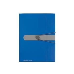 herlitz Sammelmappe easy orga to go, A4, PP-Folie, blau opak 3 Einschlagklappen, mit Verschlussknopf und Gummizug (11205994)