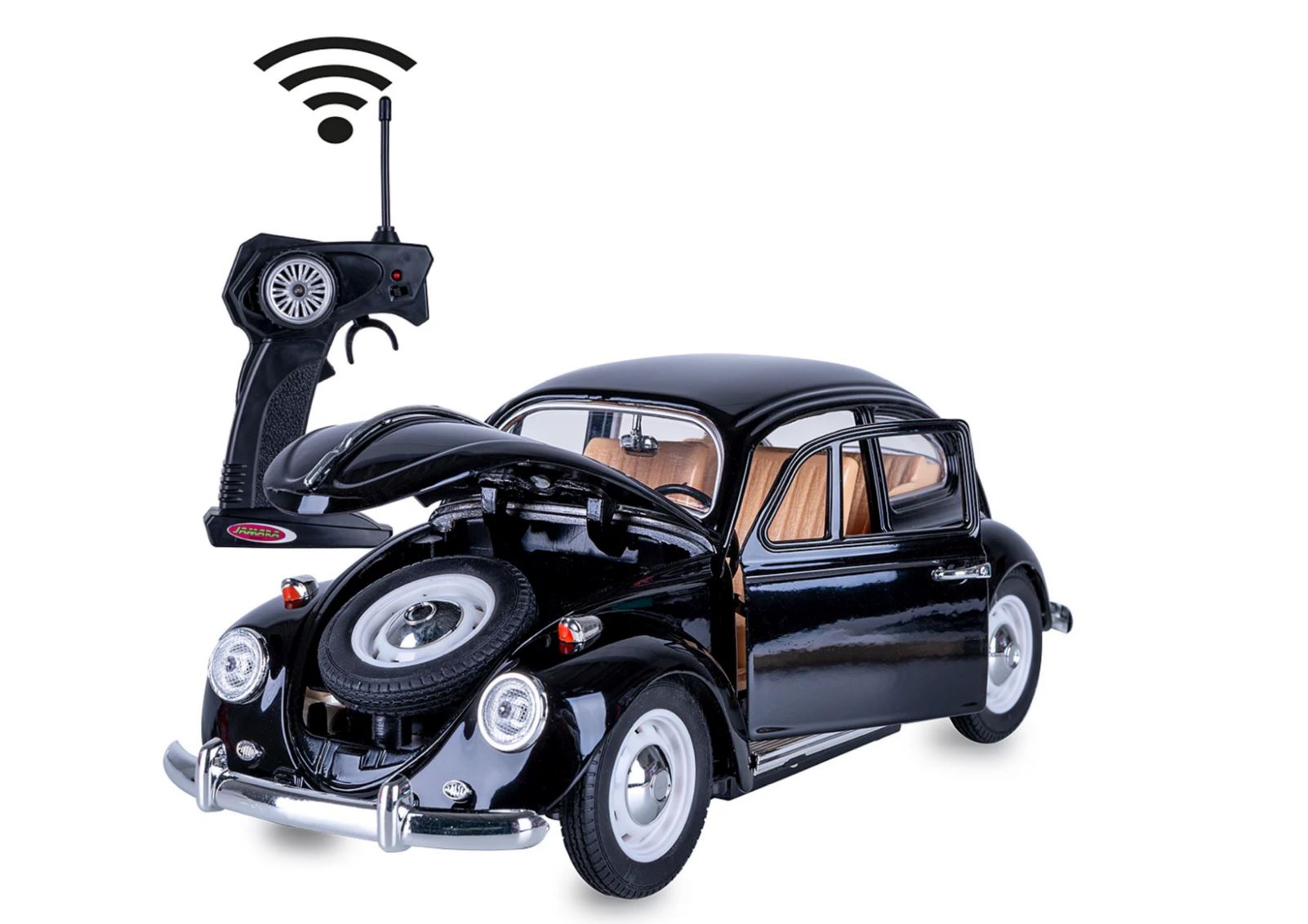 Jamara VW Käfer RC Diecast 1:18 schwarz 27 MHz - Ferngesteuertes Modellauto Elektro