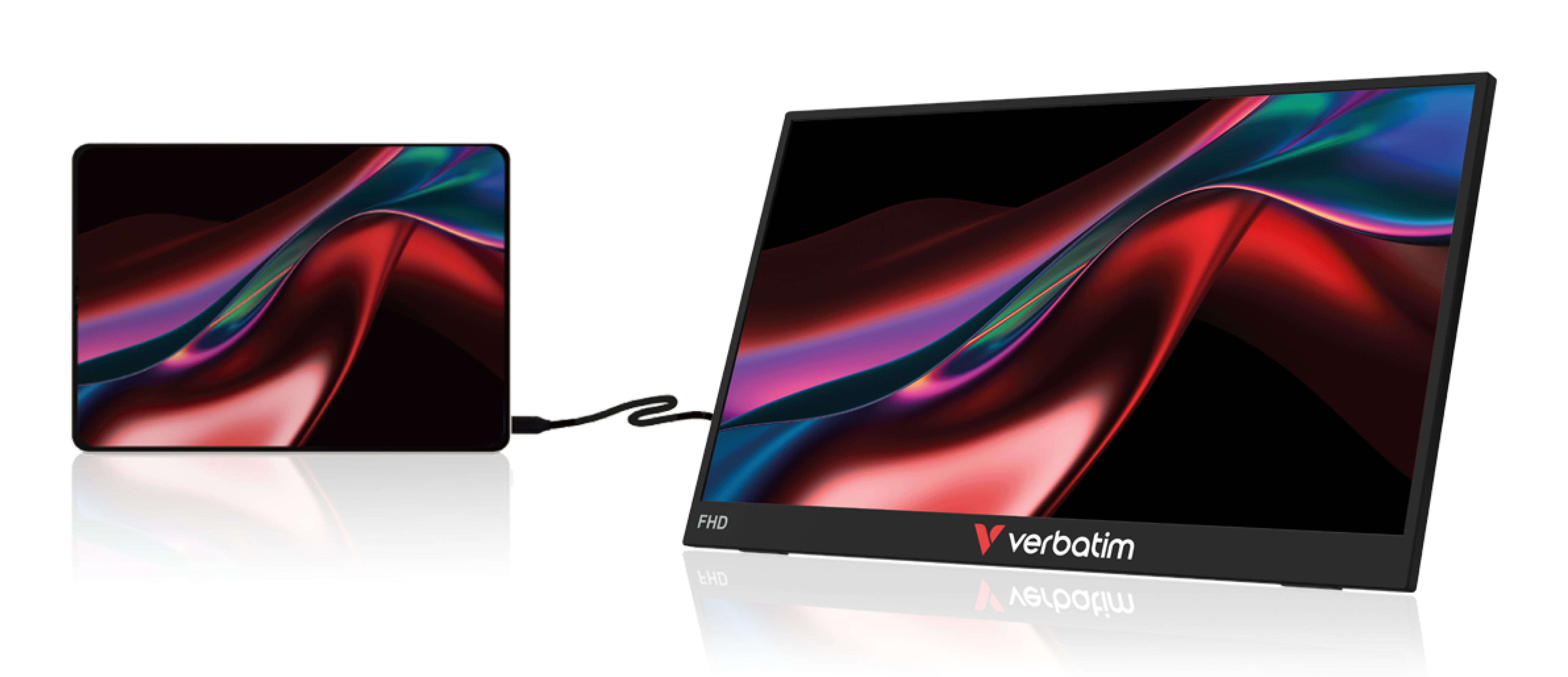Verbatim Light Series Portable 15,6" FHD Monitor 1920 x 1080 Schwarz
