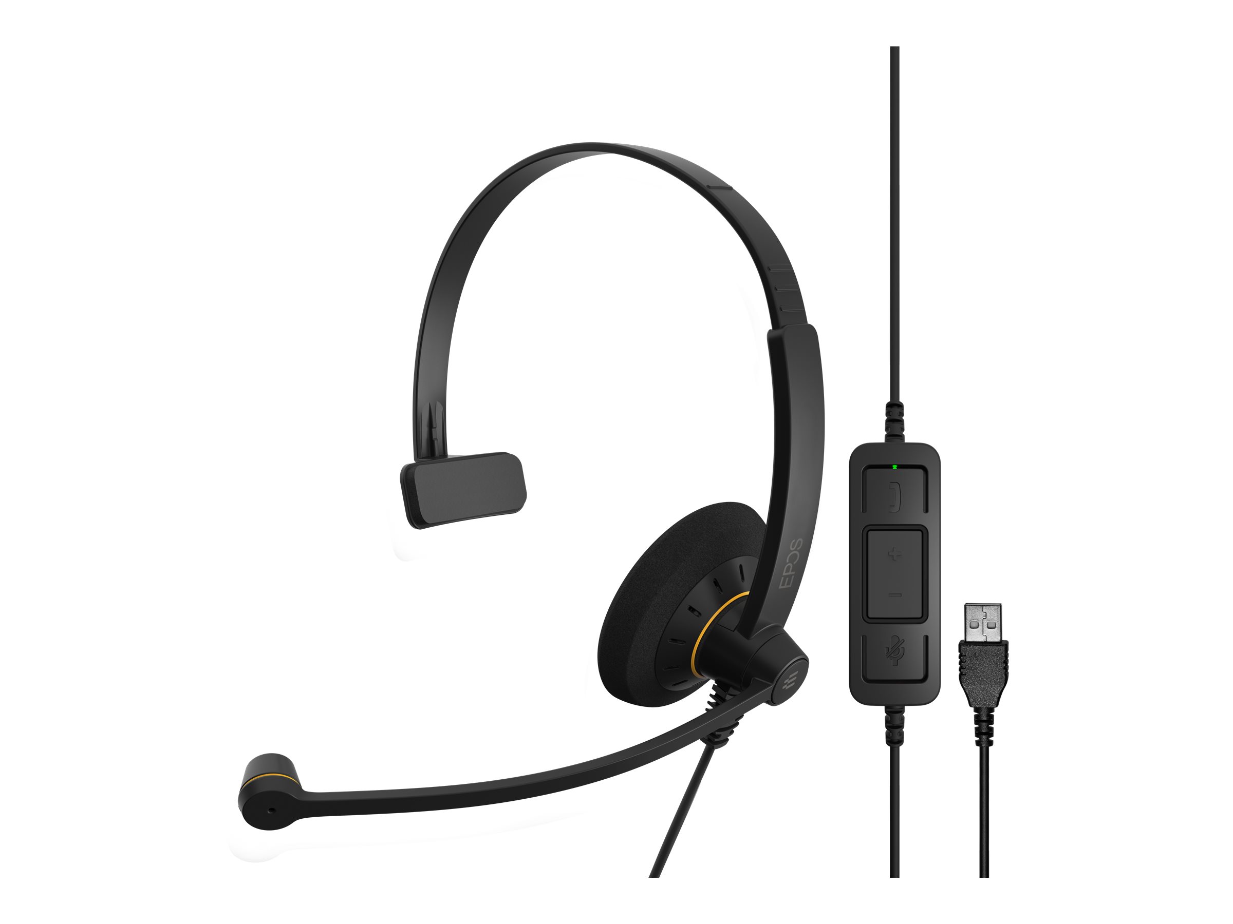 EPOS IMPACT SC 30 USB ML On-Ear Mono Headset Schwarz mit orangefarbenen Akzenten