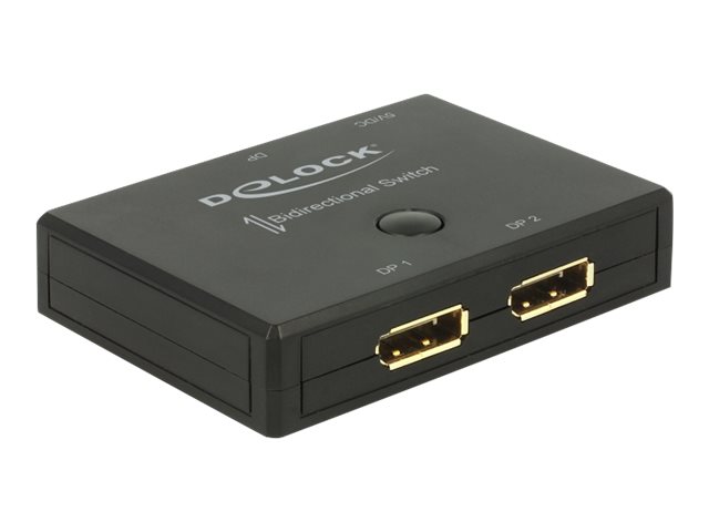 Delock DisplayPort 2-1 Umschalter bidirektional 4K 60 Hz Schwarz