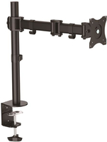 StarTech.com Desk Mount Monitor Arm for up to 86,40cm (34") VESA Compatible Displays, Articulating Pole Mount with Single Monitor Arm, Ergonomic Height Adjustable, Desk Clamp or Grommet, Black (ARMPIVOTB)