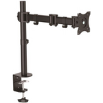 StarTech.com Desk Mount Monitor Arm for up to 86,40cm (34") VESA Compatible Displays, Articulating Pole Mount with Single Monitor Arm, Ergonomic Height Adjustable, Desk Clamp or Grommet, Black (ARMPIVOTB)