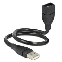 DeLOCK ShapeCable - USB-Verlängerungskabel - USB Typ A, 4-polig (M) - USB Typ A, 4-polig (W) - 35cm - Schwarz (83498)