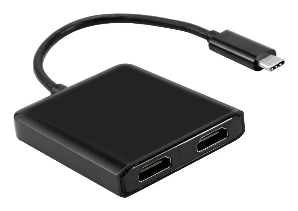Techly USB-C auf 2x HDMI 4K Adapter 0,15 m Schwarz