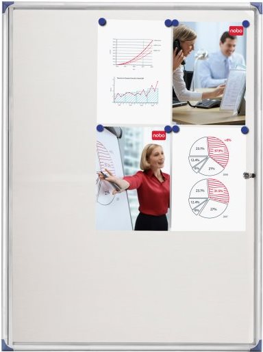 Nobo Schaukasten Extraflach 9 x DIN A4 Magnetisch Abschließbar Weiß