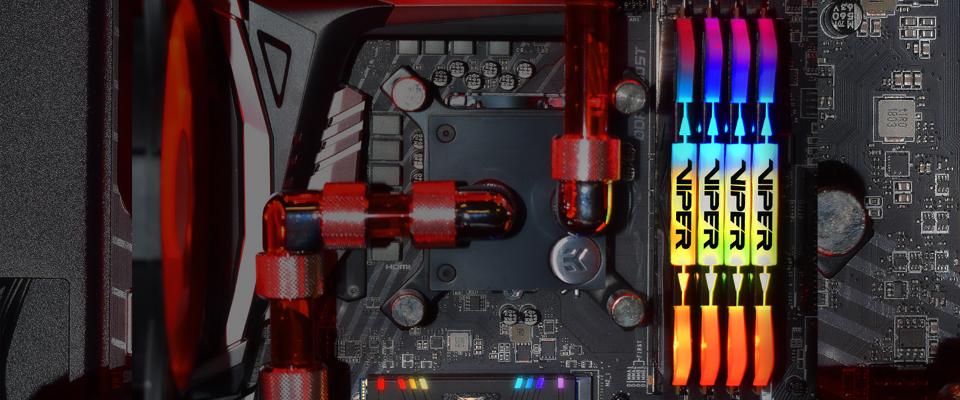Patriot Viper Steel RGB DDR4 16 GB (2x8 GB) 3200 MT/s CL16 DIMM Schwarz