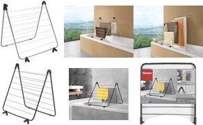 metaltex Badewannen-Wäschetrockner Nevis ONYX, matt-schwarz Material: Metall plastifiziert, flach oder gewinkelt - 1 Stück (407907000)