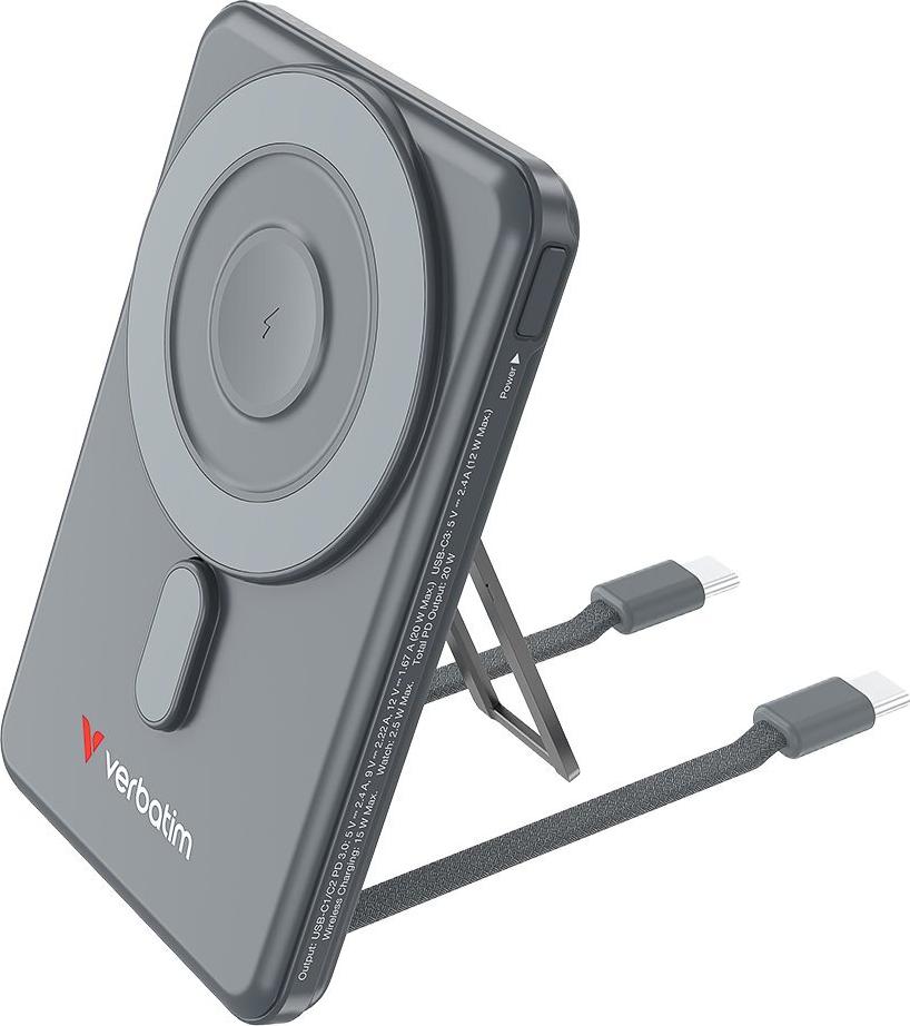 Verbatim Charge´n´ Go 2 USB-C cables 5000 Power Bank Grey (32251)