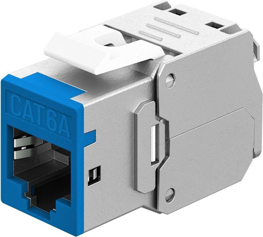 Goobay Keystone-Modul RJ45 CAT 6A, STP, Slim, blau (77944)