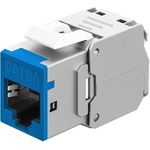 Goobay Keystone-Modul RJ45 CAT 6A, STP, Slim, blau (77944)