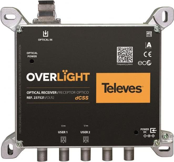 Televes OLR2 Optischer Rückumsetzer TWIN/2xDCSS oder 2xLegacy (237521)