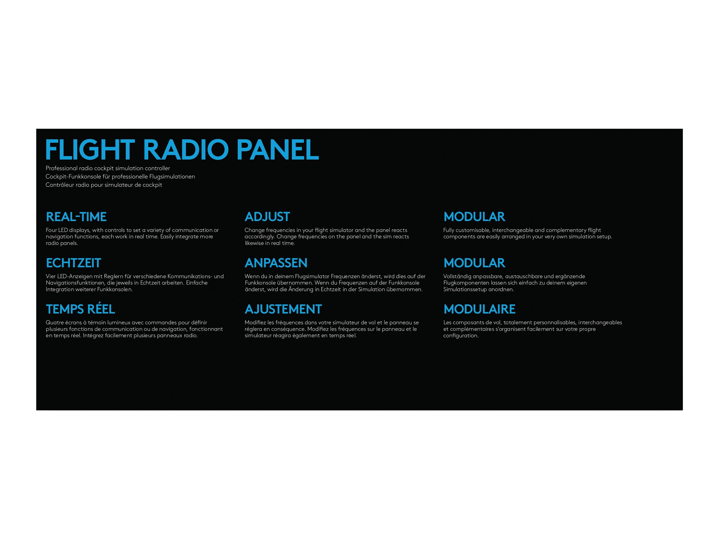 Logitech G Saitek Pro Flight Radio Panel USB Schwarz