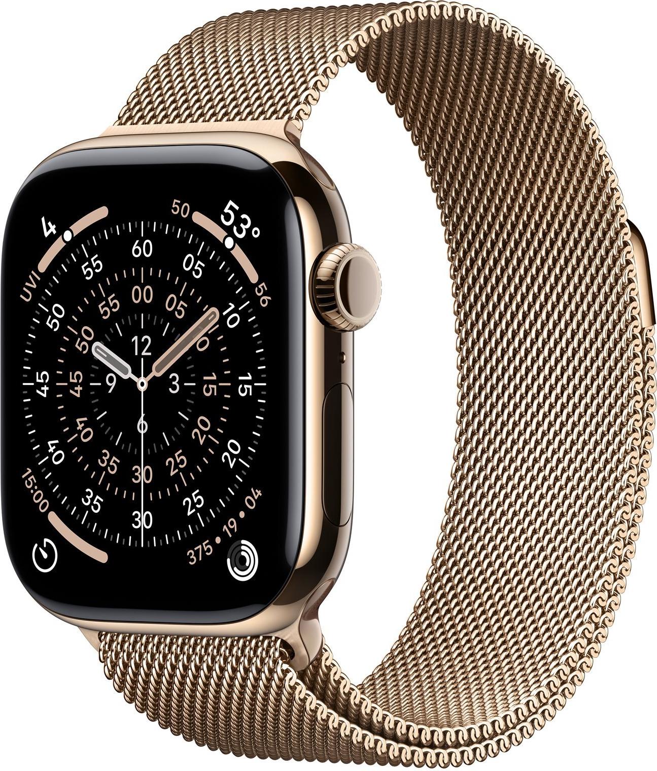 Apple Watch Series 11 GPS + Cellular 42mm Gold Titanium Case with Gold Milanese Loop (MF8Y4ZR/A)