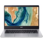 Acer Chromebook 314 CB314-2H - MT8183 / 2 GHz - Chrome OS - Mali-G72 MP3 - 4 GB RAM - 64 GB eMMC - 35.6 cm (14") 1920 x 1080 (Full HD) - Wi-Fi 5 - Reines Silber - kbd: Deutsch
