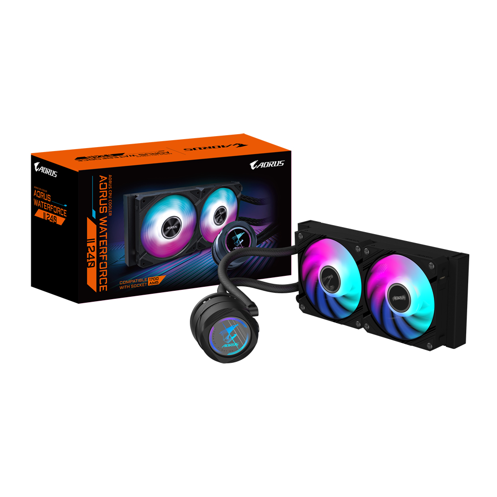 Gigabyte AORUS WATERFORCE II 240 - Prozessor-Flüssigkeitskühlsystem - (für: AM4, LGA1200, LGA1700, AM5, LGA115x Socket) (GP-AORUS WATERFORCE II 240 G2)