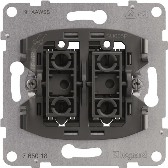 Legrand SEANO Einsatz 765018 Doppeltaster m.2 Wechselkontakten 10A 5 (765018)