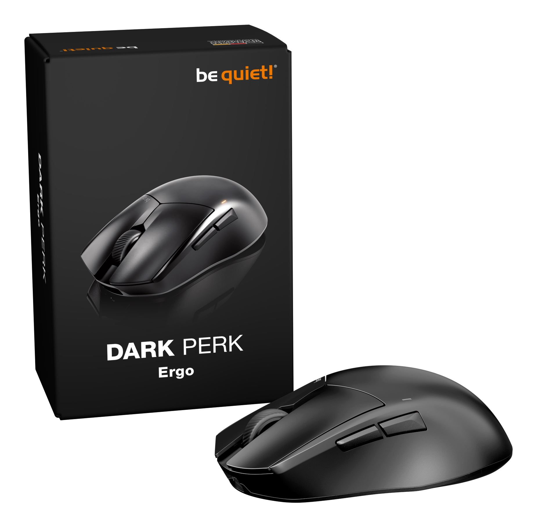 be quiet! Dark Perk Ergo Kabellose Gaming-Maus rechts ergonomisch 32000 DPI Schwarz