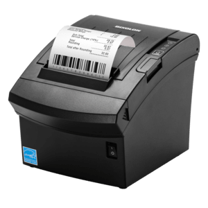 BIXOLON SRP-350plusV, Cutter, USB, Ethernet, WLAN, schwarz Bondrucker, Thermodirekt, 7 Punkte/mm (180dpi), Medienbreite (max): 80mm, Druckbreite (max.): 72mm, Rollendurchmesser (max.): 83mm, Geschwindigkeit (max.): Cutter, optischer Sensor, USB (2.0), Ethernet, WLAN (802.11a/b/g/n), RAM: 64MB, Flash: 64MB, BXL/POS, Zubehör, inkl.: Netzteil, Netzkabel, Bonrolle, Farbe: schwarz (SRP-350PLUSVWDAK/BEG)