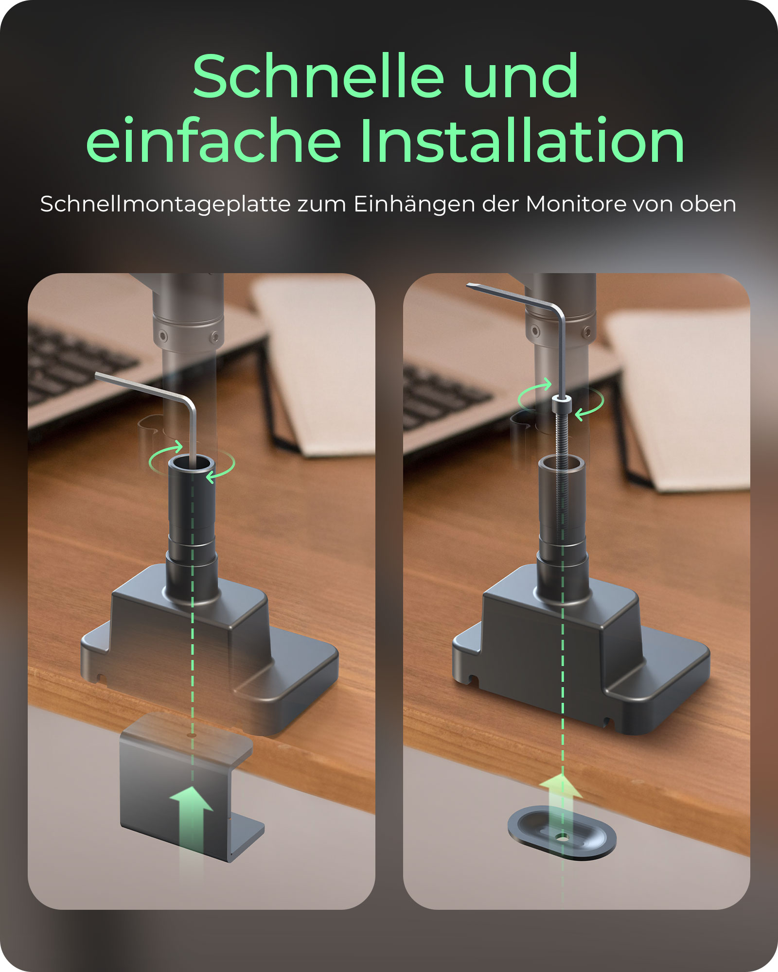 ICY BOX IB-MS702-T Monitorständer für 2 Displays bis 57" Tischmontage Schwarz