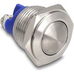 Delock Drucktaster zum Einbau 16mm 2 x Schraubklemme Taster gewölbt (22037)